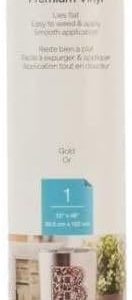 Cricut Premium Permanent Vinyl, Gold - 4ft Roll (12'x48') - Compatible with Maker & Explore Machines, Long Lasting, UV & Water-Resistant, Indoor + Outdoor Projects-0