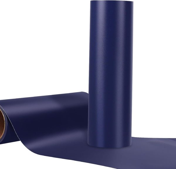 WRAPXPERT Navy Blue Vinyl,12" x10ft Blue Permanent Vinyl, Matte Blue Adhesive Vinyl Roll Compatible with All Cutting Machines, Dark Blue wrapxpert craft vinyl