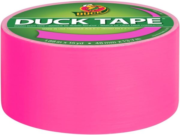 Duck Tape Colored Duct Tape, 1-7/8 Inches x 15 Yards, Neon Pink tape