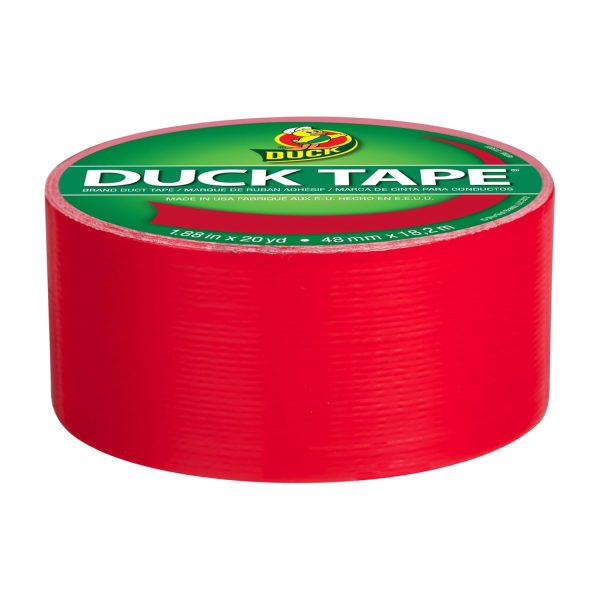 Duck Brand 1265014 Color Duct Tape, Red, 1.88 Inches x 20 Yards, Single Roll duct tape