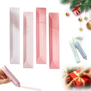 4 Pcs Double Sided Tape Pens for Wrapping, 2026 New Scrapbooking Double Sided Tape Roller, Multipurpose Journaling Supplies for Scrapbooking, School Office & Crafts (Pink)-0