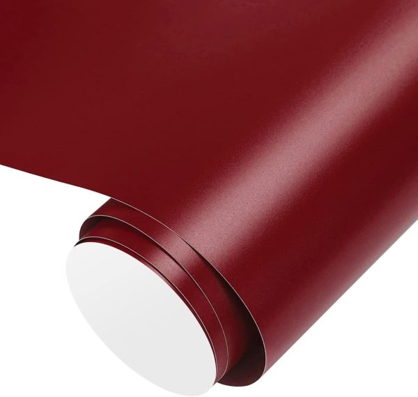 Gatichetta Maroon Vinyl Burgundy Self Adhesive Vinyl Craft Permanent Vinyl Roll 12" x 10ft for DIY Sticker, Decals, Home Decor, Matte Wine Red maroon bells