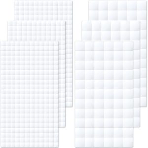 Joez Wonderful 6 Sheets Foam Adhesive Squares, 990pcs Total Double Sided Self Adhesive Circles, Precut Squares Strips Foam Tape for DIY Arts & Crafts, 2 Sizes (0.47in/12mm, 0.24in/6mm) sheets meaning