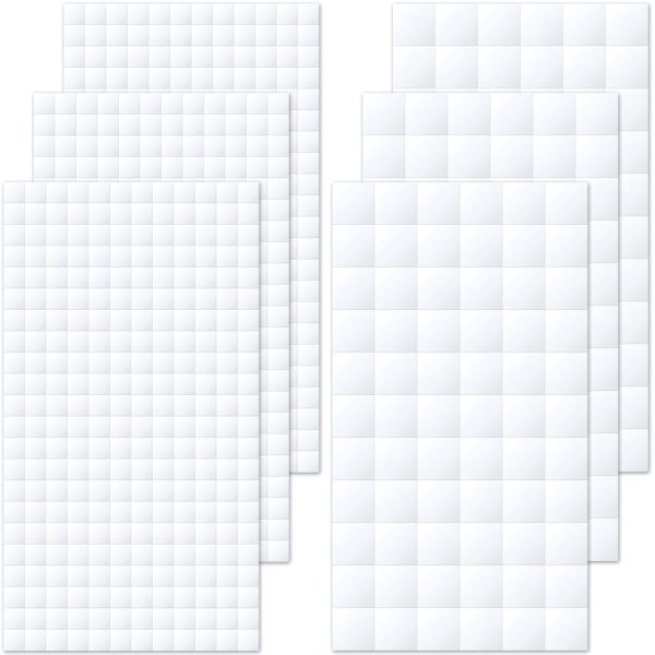 Joez Wonderful 6 Sheets Foam Adhesive Squares, 990pcs Total Double Sided Self Adhesive Circles, Precut Squares Strips Foam Tape for DIY Arts & Crafts, 2 Sizes (0.47in/12mm, 0.24in/6mm) sheets meaning