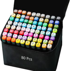 80 Colors Alcohol Markers Art Markers for Kids and Adult Drawing Marker Dual Tip Coloring Painting Perfect for Boys Girls Students Gift-0