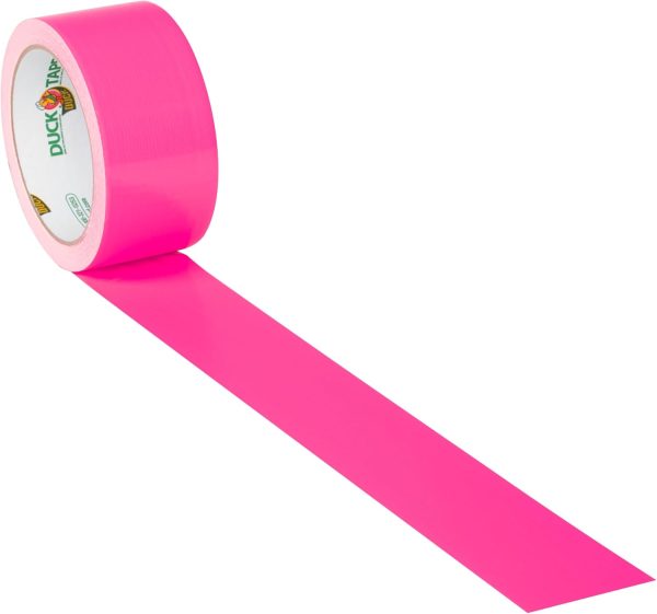Duck Tape Colored Duct Tape, 1-7/8 Inches x 15 Yards, Neon Pink taper