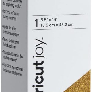Cricut Joy Smart Glitter Iron On - Gold, (5.5'x19' Roll) - HTV Heat Transfer Vinyl, Compatible with Cricut Joy Machine-0