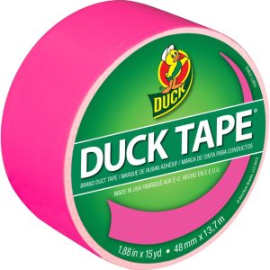 Duck Tape Colored Duct Tape, 1-7/8 Inches x 15 Yards, Neon Pink-0