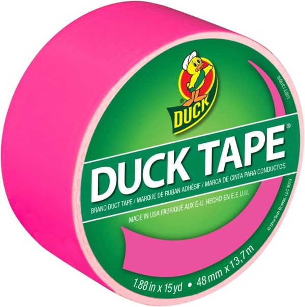Duck Tape Colored Duct Tape, 1-7/8 Inches x 15 Yards, Neon Pink colored