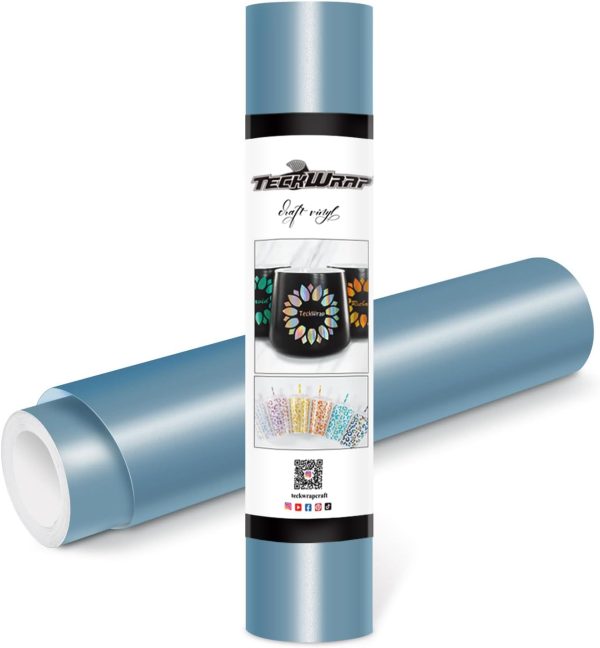 TECKWRAP Permanent Adhesive Vinyl 12" x 10ft, Matte Cobalt Blue permanent marker