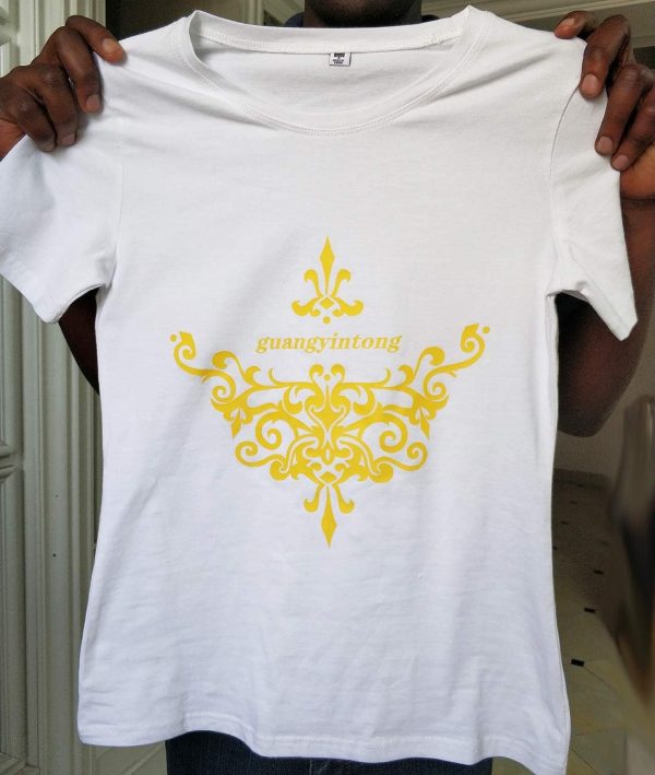 Guangyintong Heat Transfer Vinyl HTV Rolls, 12" x 10ft Matte Surface Yellow Iron on Vinyl for T-Shirts, Easy to Cut & Weed for All Cutter Machine, Heat Vinyl DIY Design-4