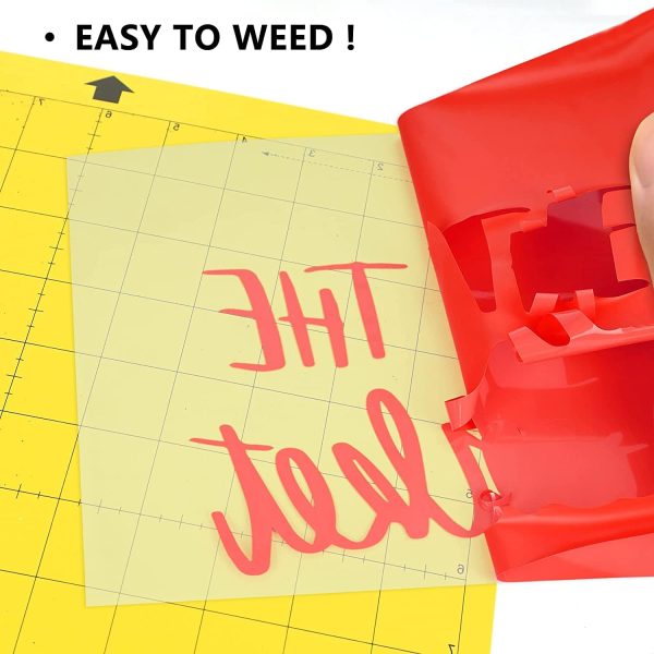 HTV Iron on Vinyl 12Inch by 12ft Roll Heat Transfer Vinyl for T-Shirt HTV Vinyl Rolls for All Cutter Machine - Easy to Cut & Weed for Heat Transfer Design (12ft, Red) oneplus