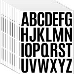 10 Sheet Letter Stickers - 2 Inch Black Vinyl Self Adhesive Alphabet Stickers Stick On Letters for Arts Crafts Outdoor Sign Wall Mailbox Windows Doors Car Poster Board (Black, 2 Inch) sheet letter stickers