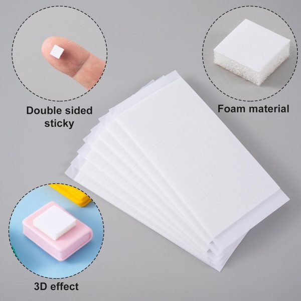 Joez Wonderful 6 Sheets Foam Adhesive Squares, 990pcs Total Double Sided Self Adhesive Circles, Precut Squares Strips Foam Tape for DIY Arts & Crafts, 2 Sizes (0.47in/12mm, 0.24in/6mm)-2