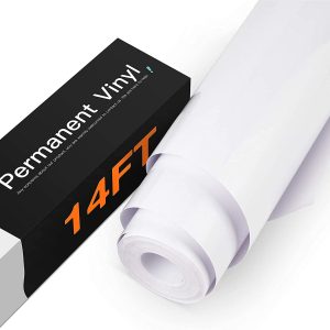 HTVRONT White Permanent Vinyl, 12" x 14 FT Glossy White Adhesive White Vinyl Roll Compatible with Cricut Cutting Machine, Silhouette, Cameo Cutters, Signs, Scrapbooking, Craft, Die Cutters whiteout survival