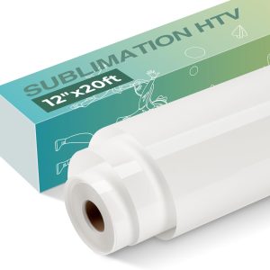 HTVRONT Clear Sublimation HTV Vinyl Matte 12" X 20FT - Sublimation Vinyl High Transfer Rate - Bright Smooth Washable HTV for T-Shirt/Hat/Pillow/Bag sublimation blanks