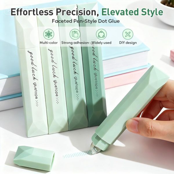 4 Pcs Double Sided Tape Pens for Wrapping, 2026 New Scrapbooking Double Sided Tape Roller, Multipurpose Journaling Supplies for Scrapbooking, School Office & Crafts (Pink) tape