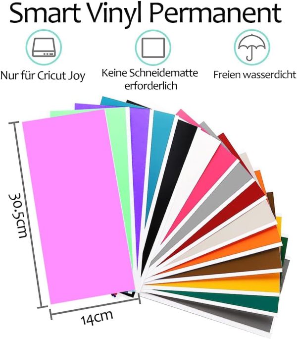 Smart Adhesive Vinyl Permanent Cricut Joy Film: 5.5 X 12 in (36 Packs) Craft Transfer Vinyl Film Plotter Set for Laptops, Phones, Walls permanent address