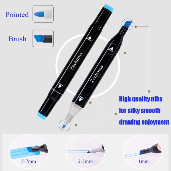 80 Colors Alcohol Markers Artist Drawing Art Dual Tip Markers Perfect for Kids Boys Girls Students Adult(80 Black Shell) colors pro