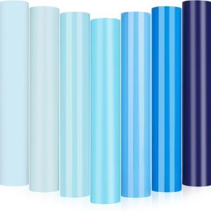 GIRAFVINYL Blue Vinyl, Navy Light Blue Permanent Vinyl - 12”x12” 7 Pack Viyln heets for Decal, Signs, Tumblers, Easy to Cut & Water-Proof navy pier