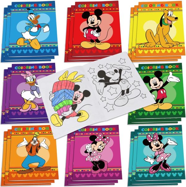 Mickey Birthday Party Supplies, 24Pcs Mouse Coloring Books for Minnie Birthday Party Gifts, Goodie Bag Stuffers, Classroom Rewards, 8 Styles mickey s very merry christmas party