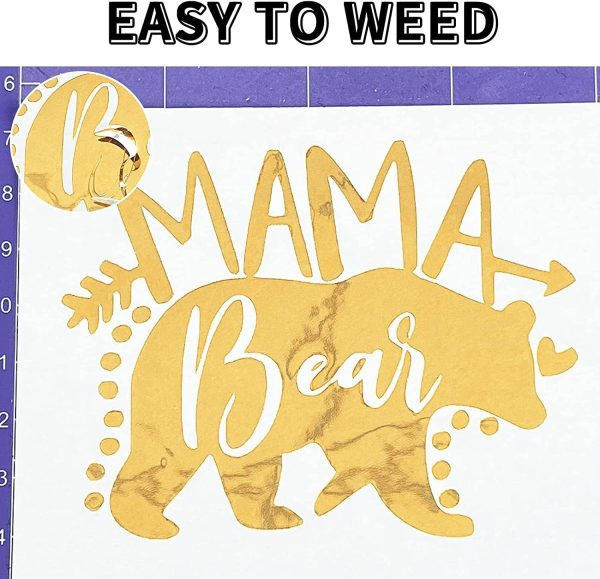 Lya Vinyl Mirror Gold Permanent Vinyl Roll 12" x 6FT Metallic Outdoor Permanent Vinyl for Cutting Machine - Adhesive Roll for Home Decor, Party Decoration, Mug, Window mirror lake