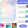 Clabby 36 Sheets Holographic Sticker Paper A4 Vinyl Holographic Laminate Sheets Self Adhesive Waterproof Transparent Film, 11.7 x 8.3 inches(Colorful) clabby auctions