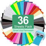 Smart Adhesive Vinyl Permanent Cricut Joy Film: 5.5 X 12 in (36 Packs) Craft Transfer Vinyl Film Plotter Set for Laptops, Phones, Walls cricut maker