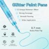 Glitter Markers Pen, 12 Glitter Colors Paint Pens Sparkly Metallic Shimmer Acrylic Marker Fine Point Tip 0.7mm Water-based Ink for Kids Adults DIY Crafts Greeting Birthday Cards markers pen