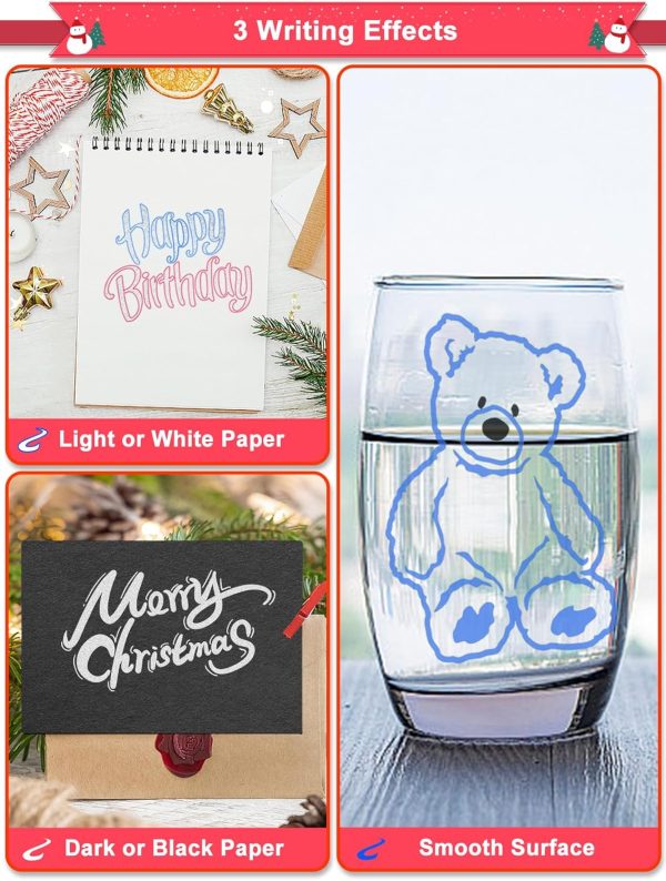 Outline Shimmer Markers, Christmas Stocking Stuffers for Tween Teen Girls Gifts Trendy Stuff, 12 Glitter Metallic Gel Pens Coloring, Arts Crafts Supplies Kits for Kids Boys Ages 4, 6, 8, 10, 12 christmas