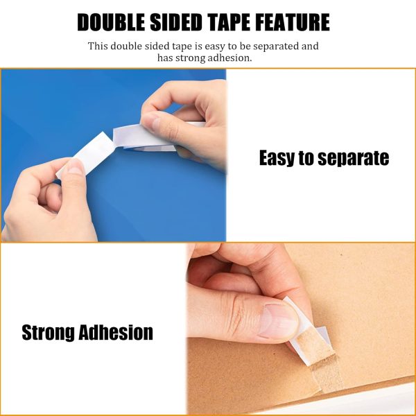 Double Sided Tape for Crafts, Double-Sided Tape for Arts, Scrapbook Supplies, Photography, Gifts Box, Scrapbooking, Card Making, Paper Backing, Tear-by-Hand, 6 Roll Heavy Duty Multi-Size Adhesive Tape-3