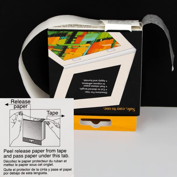 Lineco Self-Adhesive Linen Hinging Tape, 1.25 Inch x 35 Feet, Neutral pH Acrylic Adhesive, Acid-Free, Hinging Artwork, White-4