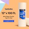 TapeManBlue 12" x 100' Roll of Paper Transfer Tape for Vinyl, Made in America, Premium-Grade Transfer Paper for Vinyl with Layflat Adhesive for Crafts, Decals, and Letters tapemanblue transfer tape for vinyl