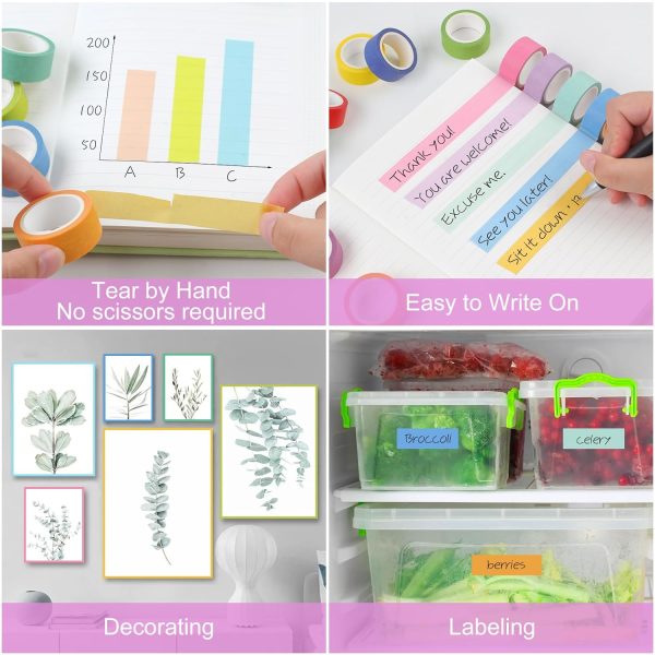 Phinus Washi Tape Set, 16 Pack Decorative Tape, Multicolor, 15mm x 5m, Reusable, Ideal for Gift Wrapping, Journaling, Crafting, Decoration washington dc