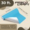 Frisco Craft Stencil Vinyl Masking Film - Compatible Stencil Vinyl for Cricut Machine, Silhouette, Cameo - Blue Removable Sheet - Easy to use, No Residue, Multi-Purpose (12” x 30ft) frisco library