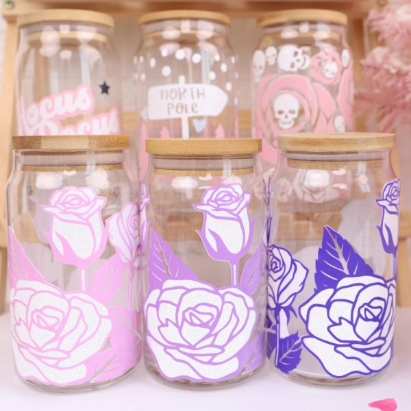 TECKWRAP White Permanent Glitter Vinyl – White Glitter Adhesive Vinyl Roll 1ft x 5ft, Shimmer Vinyl for DIY Crafts, Decals, Stickers-3