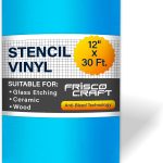 Frisco Craft Stencil Vinyl Masking Film - Compatible Stencil Vinyl for Cricut Machine, Silhouette, Cameo - Blue Removable Sheet - Easy to use, No Residue, Multi-Purpose (12” x 30ft) masking master