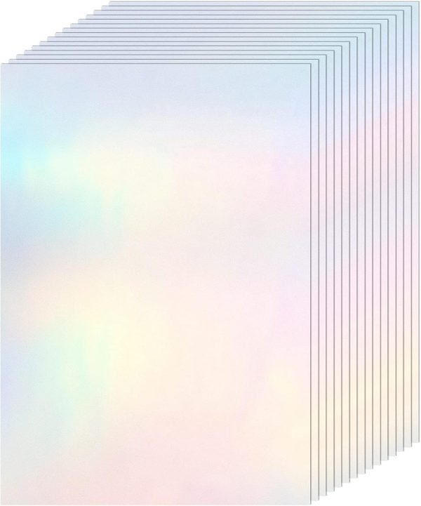 Clabby 36 Sheets Holographic Sticker Paper A4 Vinyl Holographic Laminate Sheets Self Adhesive Waterproof Transparent Film, 11.7 x 8.3 inches(Colorful) sticker mule