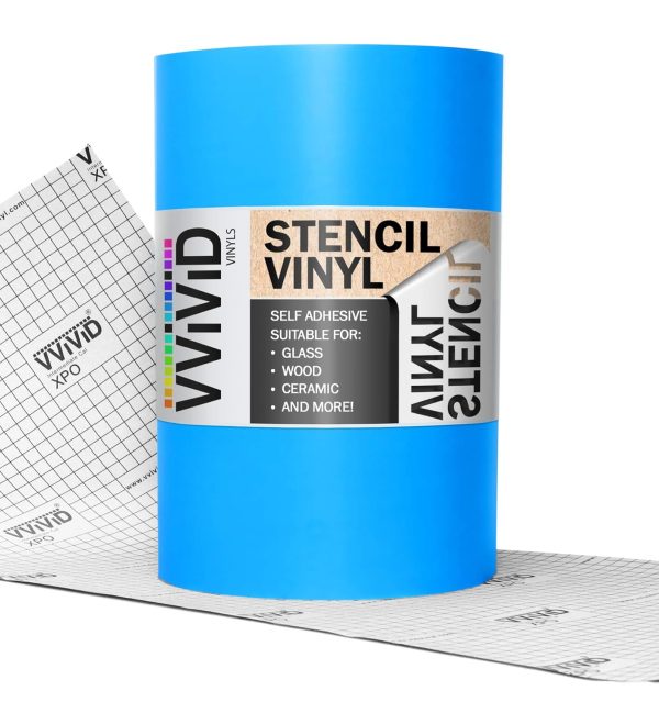 VViViD Blue Stencil Vinyl Masking Film with Anti-Bleed Technology (12" x 10ft) blue cross blue shield