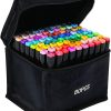 80 Colors Alcohol Markers Artist Drawing Art Dual Tip Markers Perfect for Kids Boys Girls Students Adult(80 Black Shell) artist