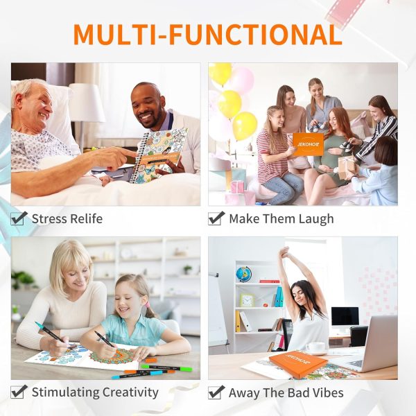 Adult Coloring Book Set,Spiral Bound Coloring Book for Adults Relaxation with 36 Colors Markers, Anxiety Relief Gifts with 30 Patterns Included Mandala Animal Flowers adulthood