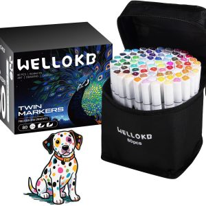 Alcohol Markers Set, 80 colors Alcohol Based Dual Tip, Broad and Brush Tip for Adult Coloring Books, Drawing, Sketching-0
