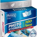 Durony 300 Pieces Photo Sticker White Double-Sided Self Adhesive Photo Tapes for Pictures DIY Photo Album Journal pieces