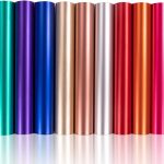 HTVRONT Matte Metallic Vinyl Permanent, 9 PCS 12 "x12 Metallic Vinyl Sheets - Permanent Adhesive Vinyl for Cutting Machine & Silhouette Cameo matterport3d