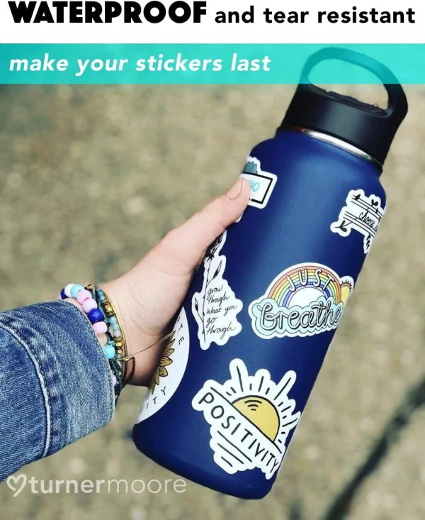 Turner Moore Edition Matte Clear Sticker Laminate Roll - Self-Adhesive, 12" x 15FT, Waterproof for Cricut & Stencils clearwater