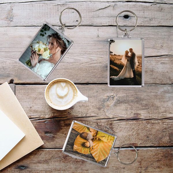 10PCS Acrylic Photo Frame Keychain Holder Photo Insert Blank Keyring Clear Picture Keychain for DIY Craft Photo Display Supplies(2 x 3 In)-2