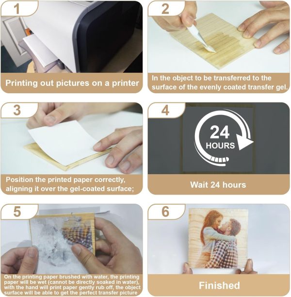 500g Photo Transfer Medium Gel for Wood and Hard Surfaces - Ideal for DIY Craft Enthusiasts to Decorate Their Home-4