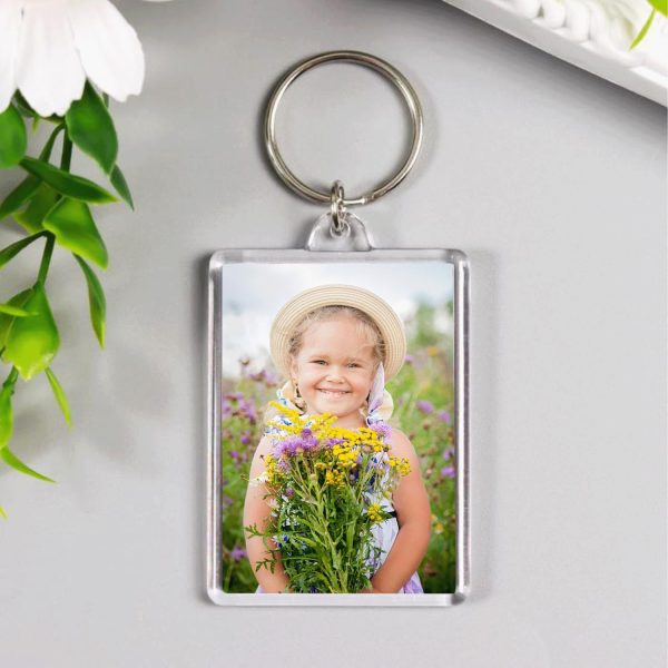 10PCS Acrylic Photo Frame Keychain Holder Photo Insert Blank Keyring Clear Picture Keychain for DIY Craft Photo Display Supplies(2 x 3 In)-4