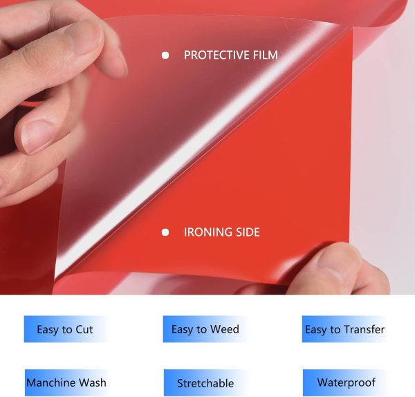 HTV Iron on Vinyl 12Inch by 12ft Roll Heat Transfer Vinyl for T-Shirt HTV Vinyl Rolls for All Cutter Machine - Easy to Cut & Weed for Heat Transfer Design (12ft, Red) ironic