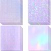 36 Sheets Holographic Sticker Paper, Transparent Holographic Vinyl Laminate Film, Clear Overlay Lamination Sticker Paper Self Adhesive Waterproof - Gem, Dot, Colorful, Star Patterns/8.5x11 inch papercut
